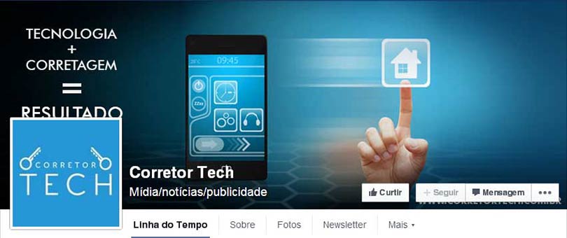 Página do Facebook Corretor Tech