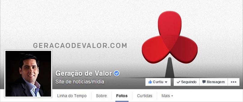 Página do Facebok Geração de Valor