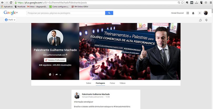 Perfil do Guilherme Machado no Google Plus